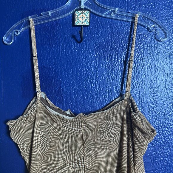 Urban Outfitters Moxie Mesh Mini Slip Dress Brown Size L Lined Casual Travel - Picture 12 of 12